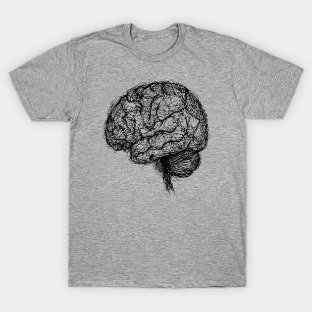 Brain ballpoint pen drawing T-Shirt by byBenci